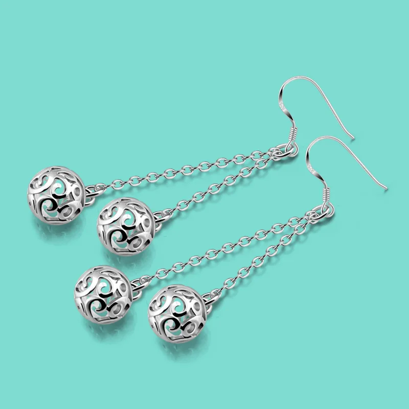 Fashion women models 925 sterling silver earrings solid silver hollow ball earrings design ladies charm jewelry long earrings
Fashion women models 925 sterling silver earrings solid silver hollow ball earrings design ladies charm jewelry long earrings