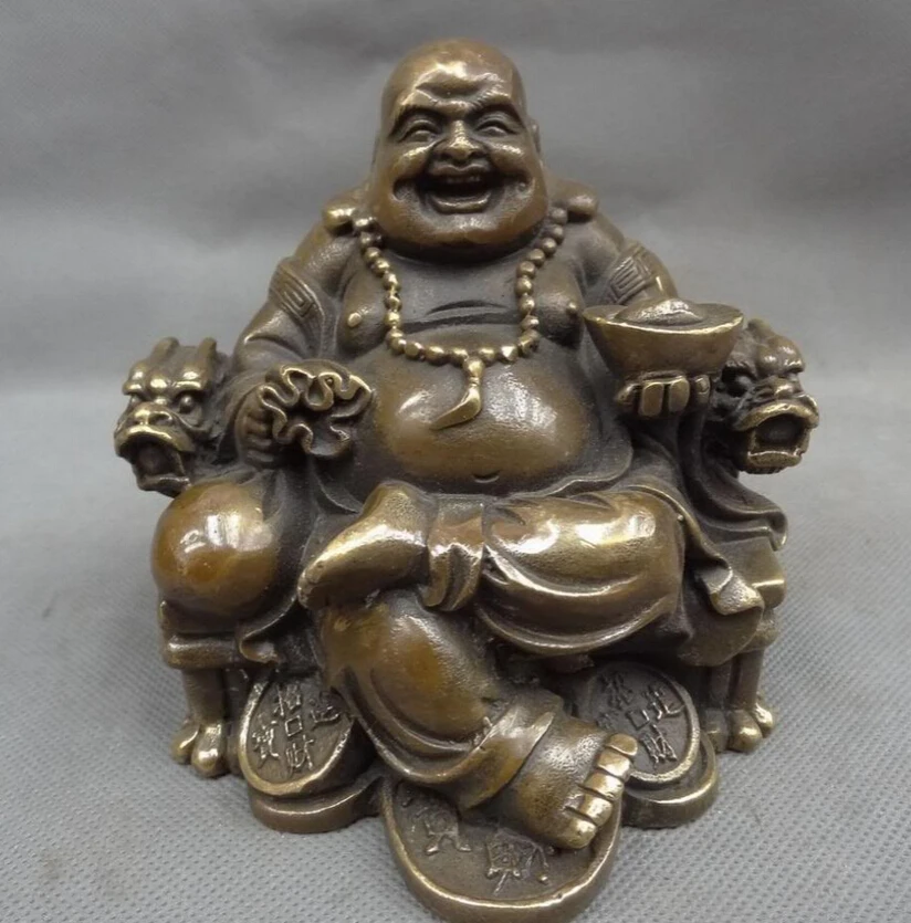 song voge gem S4681 China Bronze Buddhist Dragon Head YuanBao Coin Bag Happy Maitreya Buddha Statue
song voge gem S4681 China Bronze Buddhist Dragon Head YuanBao Coin Bag Happy Maitreya Buddha Statue