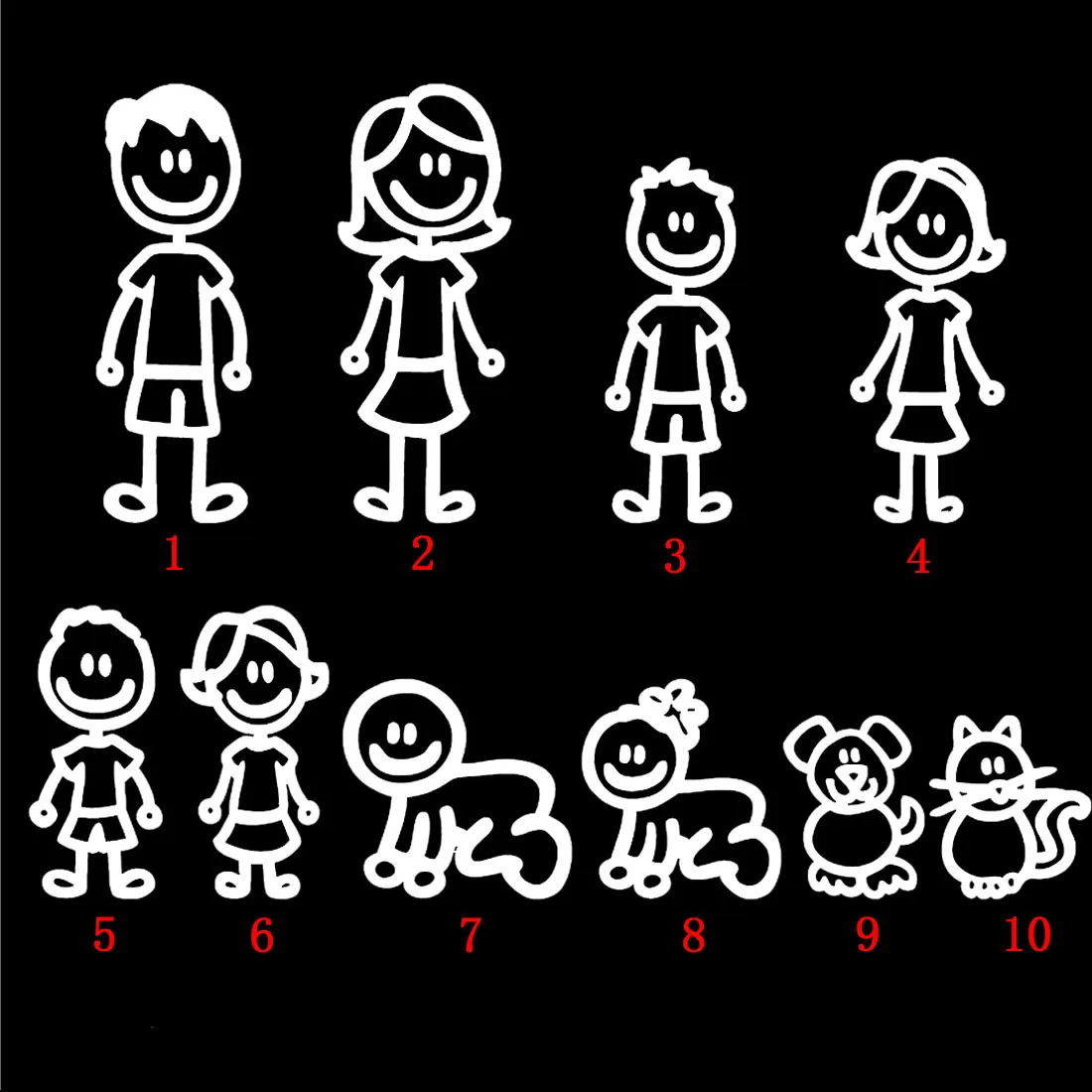 Dewtreetali Cartoon Large Family Car Stickers Fashion Vinyl Car Decorative Accessories Car Styling Black/White
Dewtreetali Cartoon Large Family Car Stickers Fashion Vinyl Car Decorative Accessories Car Styling Black/White