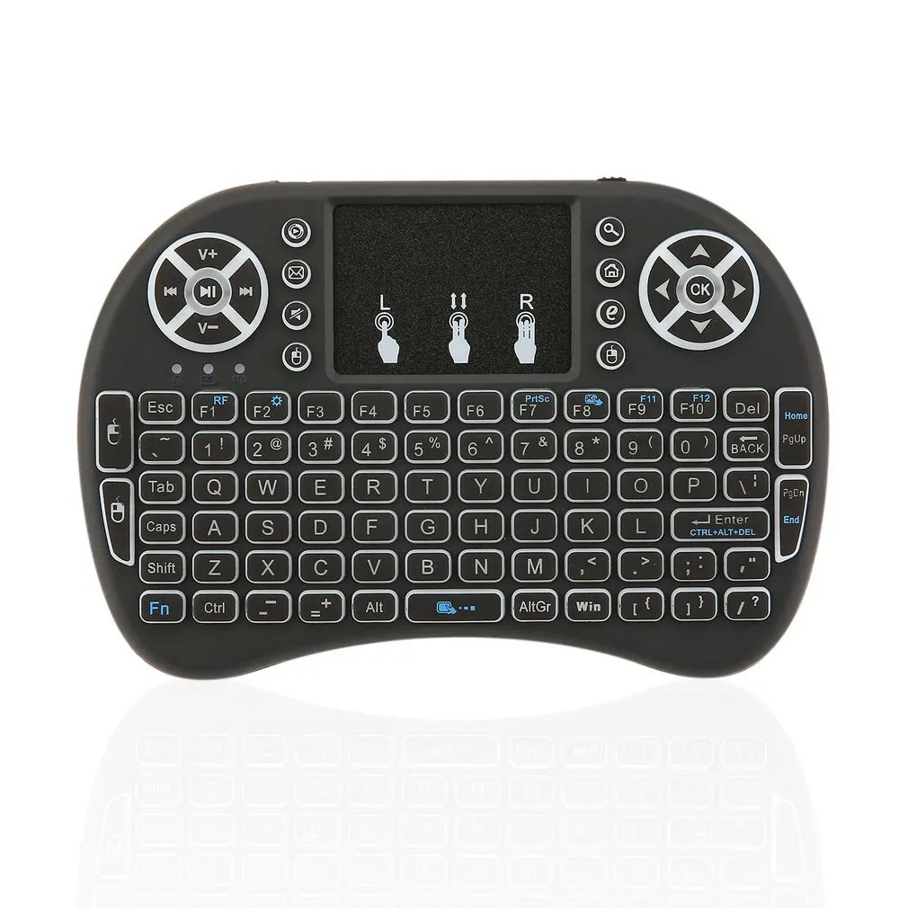 2.4GHz Mini Wireless Remote Keyboard with Touchpad Mouse for Android TV Box 3 Color LED Backlight Rechargable Li-ion Battery
2.4GHz Mini Wireless Remote Keyboard with Touchpad Mouse for Android TV Box 3 Color LED Backlight Rechargable Li-ion Battery