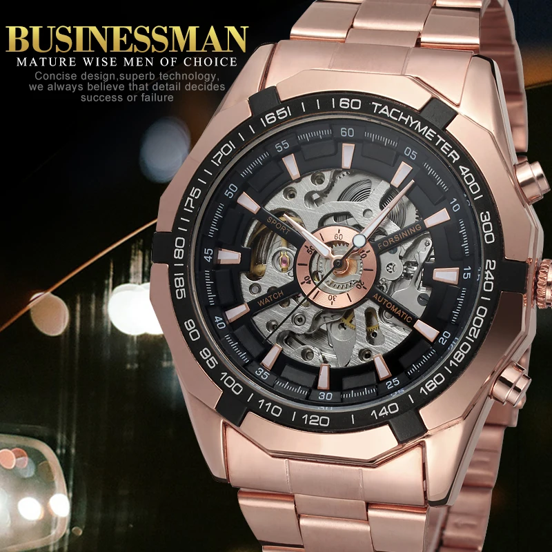 Forsining Men's Watches Luxury Skeleton Automatic Self-wind Watch Stainless Steel Bracelet Mechanical Wristwatch
Forsining Men's Watches Luxury Skeleton Automatic Self-wind Watch Stainless Steel Bracelet Mechanical Wristwatch