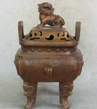 USPS to USA S2564 15" Marked Chinese Copper 4 Foot square Foo Dog Guardion Lion Incense Burner
USPS to USA S2564 15" Marked Chinese Copper 4 Foot square Foo Dog Guardion Lion Incense Burner
