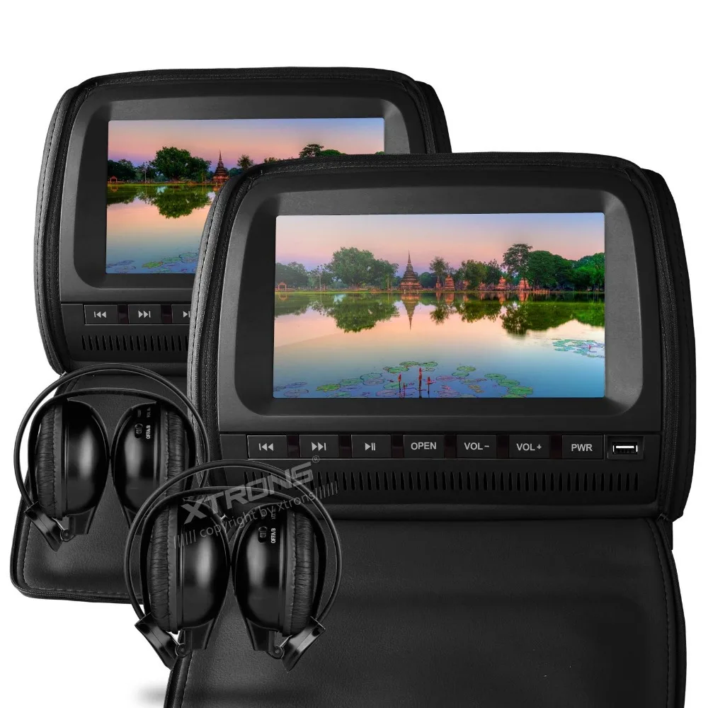 XTRONS LCD Pillow Monitors Black Color 9"HD Digital Screen In Car Headrest DVD Players with Zipper Cover IR FM+2 Headphones
XTRONS LCD Pillow Monitors Black Color 9"HD Digital Screen In Car Headrest DVD Players with Zipper Cover IR FM+2 Headphones