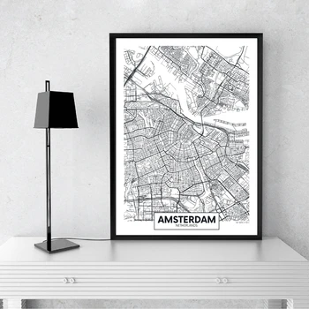 Modern City Amsterdam Map Minimalist Canvas Painting Black and White Wall Art Print Poster Pictures For Living Room Home Decor
Modern City Amsterdam Map Minimalist Canvas Painting Black and White Wall Art Print Poster Pictures For Living Room Home Decor