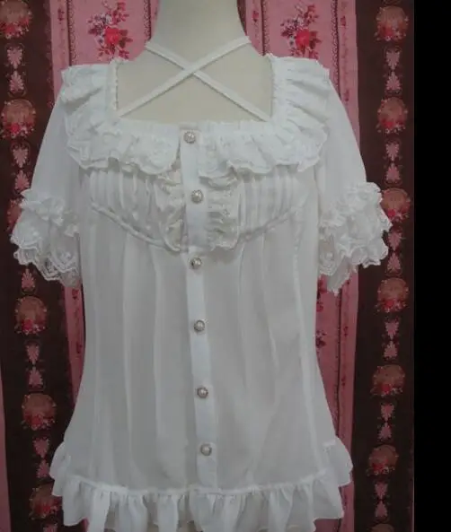 Spring, summer, Lolita Blouse party brought new dress chiffon lace loose shirts with short sleeves
Spring, summer, Lolita Blouse party brought new dress chiffon lace loose shirts with short sleeves