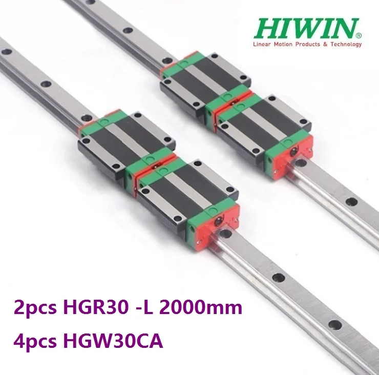 

2pcs origial Hiwin rail HGR30 -L 2000mm linear guide + 4pcs HGW30CA HGW30CC flange carriage blocks for cnc router