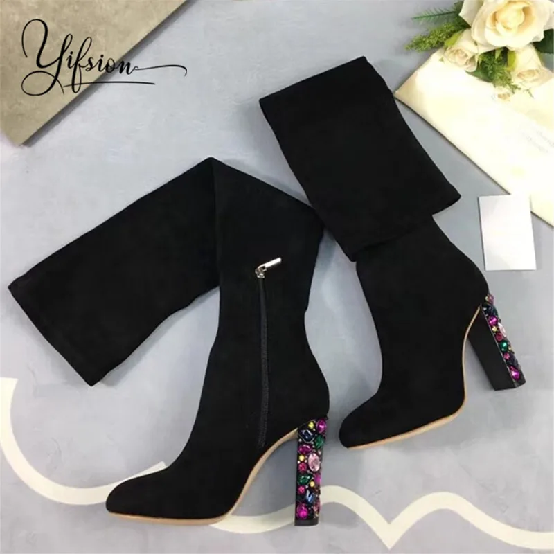 OLOME New Black Pink Women Over the Knee Boots Round Toe Side Zip Crystal High Heel Women Autumn Winter Boots Shoes Woman
OLOME New Black Pink Women Over the Knee Boots Round Toe Side Zip Crystal High Heel Women Autumn Winter Boots Shoes Woman