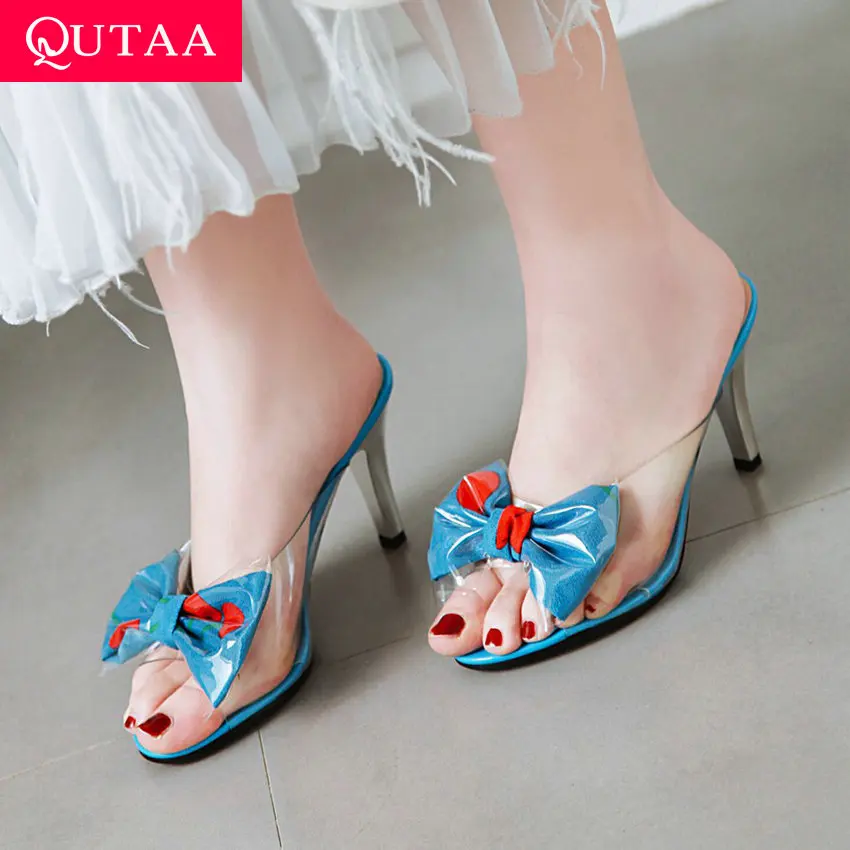 QUTAA 2019 Women Sandals Thin High Heel PU Leather Round Toe Slingback Butterfly-Knot Mixed Color Ladies Slipper Sweet Size34-43
QUTAA 2019 Women Sandals Thin High Heel PU Leather Round Toe Slingback Butterfly-Knot Mixed Color Ladies Slipper Sweet Size34-43