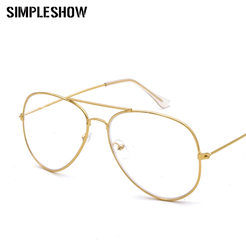 SIMPLESHOW Women Pilot Glasses Transparent Lens For Lady Full Metal Frame Brand Designer Unique Classic Glasses
SIMPLESHOW Women Pilot Glasses Transparent Lens For Lady Full Metal Frame Brand Designer Unique Classic Glasses