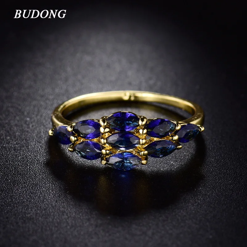 BUDONG Fashion Rings for Women Gold-Color Ring Vintage Blue Crystal Zicronia Ring Hollow Cock Tail Party Jewelry R132
BUDONG Fashion Rings for Women Gold-Color Ring Vintage Blue Crystal Zicronia Ring Hollow Cock Tail Party Jewelry R132