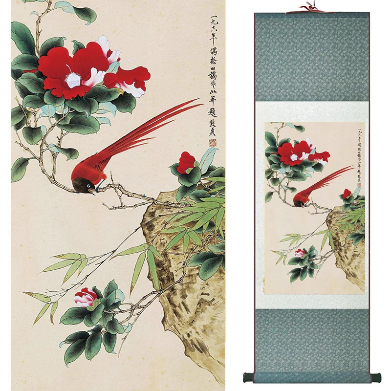 Birds and flower painting silk scroll painting traditional Chinese art painting home decoration painting
Birds and flower painting silk scroll painting traditional Chinese art painting home decoration painting
