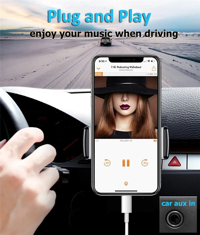 Cable auxiliar de Audio para coche, convertidor de Lightning a conector de 3,5mm, divisor de adaptador de auriculares, para IPhone 11 Pro, X, XS, MAX, XR, 7, 8 Plus, SE2 1