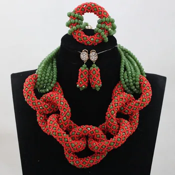 2017 Unique Style Red/Green Crystal Sets Nigerian African Wedding Bridal/Women Beads Necklace Jewelry Set Free Shipping ANJ312
2017 Unique Style Red/Green Crystal Sets Nigerian African Wedding Bridal/Women Beads Necklace Jewelry Set Free Shipping ANJ312