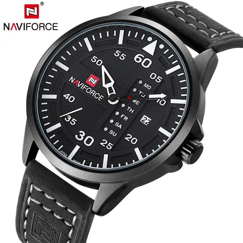 Часы наручные NAVIFORCE Мужские кварцевые модные водонепроницаемые с отображением