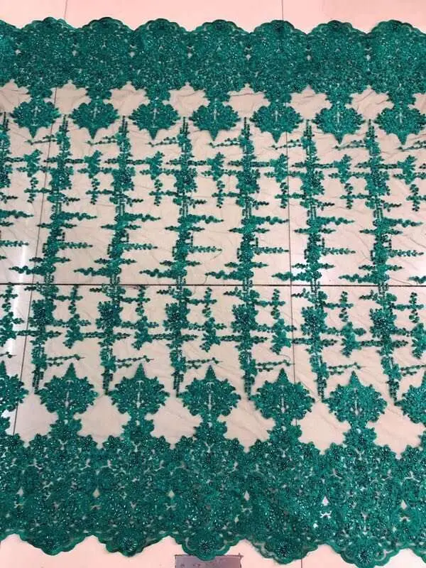 Beaded embroidery tulle lace African french lace fabric very soft high quality 5 yards Green lace for Women Party dress
Beaded embroidery tulle lace African french lace fabric very soft high quality 5 yards Green lace for Women Party dress
