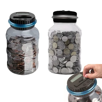 2.5L Electronic Piggy Bank Counter Coin Digital LCD Counting Coin Money Saving Box Jar Coins Storage Box For USD EURO Money
2.5L Electronic Piggy Bank Counter Coin Digital LCD Counting Coin Money Saving Box Jar Coins Storage Box For USD EURO Money