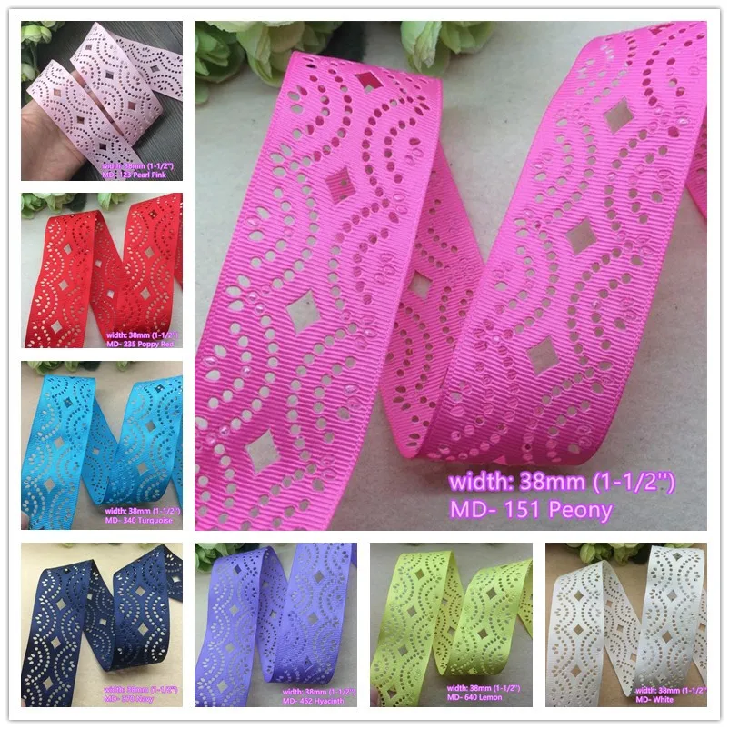 10 colors to select 38mm 10 yards Square pattern Engraved Hollow Grosgrain Ribbons Tapes hairbow gift pack clothing Bowknot DIY
10 colors to select 38mm 10 yards Square pattern Engraved Hollow Grosgrain Ribbons Tapes hairbow gift pack clothing Bowknot DIY