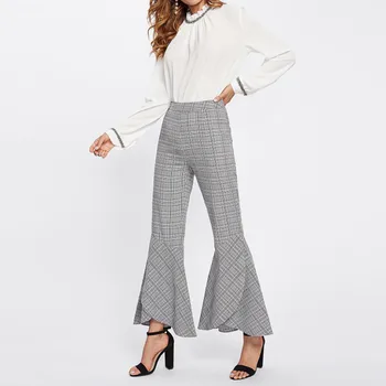 Lady Vintage Flare Pants gray Slim Long Fashion Trousers Women Ruffle High Street Rockabilly Flare Pant Bell Bottoms
Lady Vintage Flare Pants gray Slim Long Fashion Trousers Women Ruffle High Street Rockabilly Flare Pant Bell Bottoms