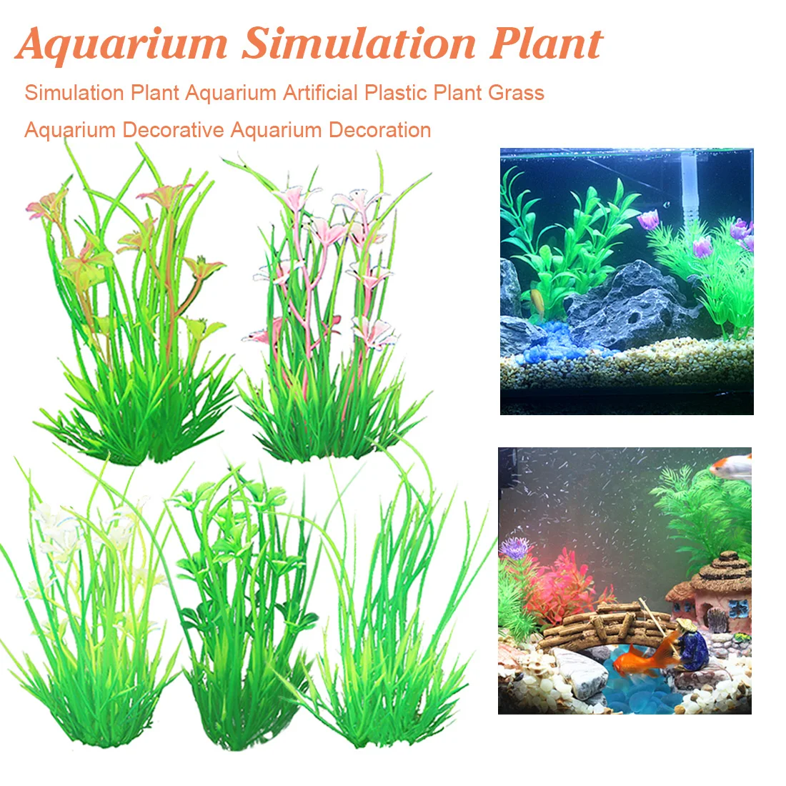 fast-shop Premium Quality Fake Aquarium Plant Water Tree Grass Ornament Fish Tank Plastic Decor Green Green