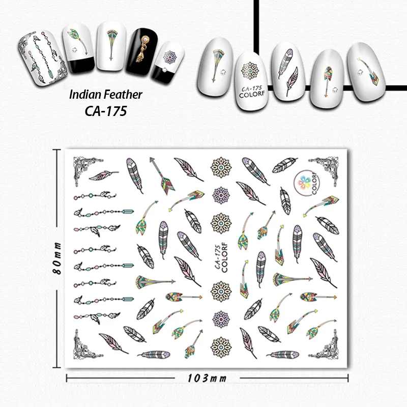 Wyuen 3D Nail Sticker Exotic Pattern Nails Stickers Adhesive Striping Tape Arrow Nail Art Stickers Decals Feather CA-175
Wyuen 3D Nail Sticker Exotic Pattern Nails Stickers Adhesive Striping Tape Arrow Nail Art Stickers Decals Feather CA-175