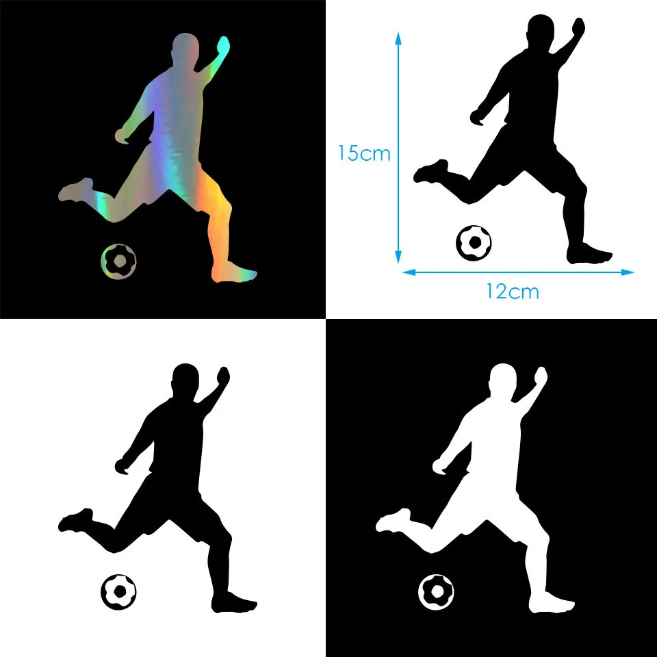 Cunymagos Football Players Reflective Car Body Decorative Stickers Decals Classic Car Body Cover Scratches Accessories Car Styling 1215CM (5)