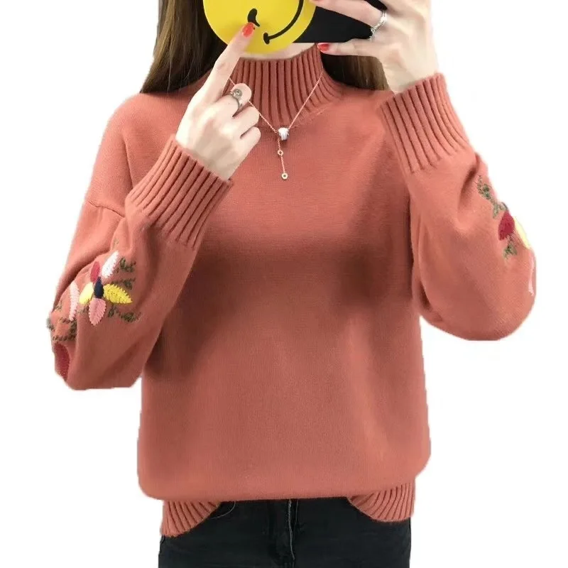 Petal Embroidery Turtleneck Sweater Female Warm Women Sweaters and Pullovers Yellow Blue Pull Femme Winter Thick
Petal Embroidery Turtleneck Sweater Female Warm Women Sweaters and Pullovers Yellow Blue Pull Femme Winter Thick