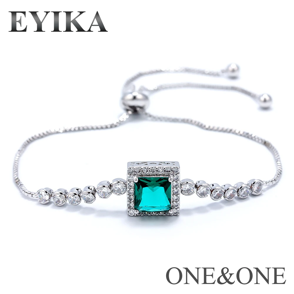 EYIKA Women charm Bracelets Square 12x12mm Cubic zirconia+square Glass pulseira Box Chain Bangles Jewelry love bracelet for gift
EYIKA Women charm Bracelets Square 12x12mm Cubic zirconia+square Glass pulseira Box Chain Bangles Jewelry love bracelet for gift