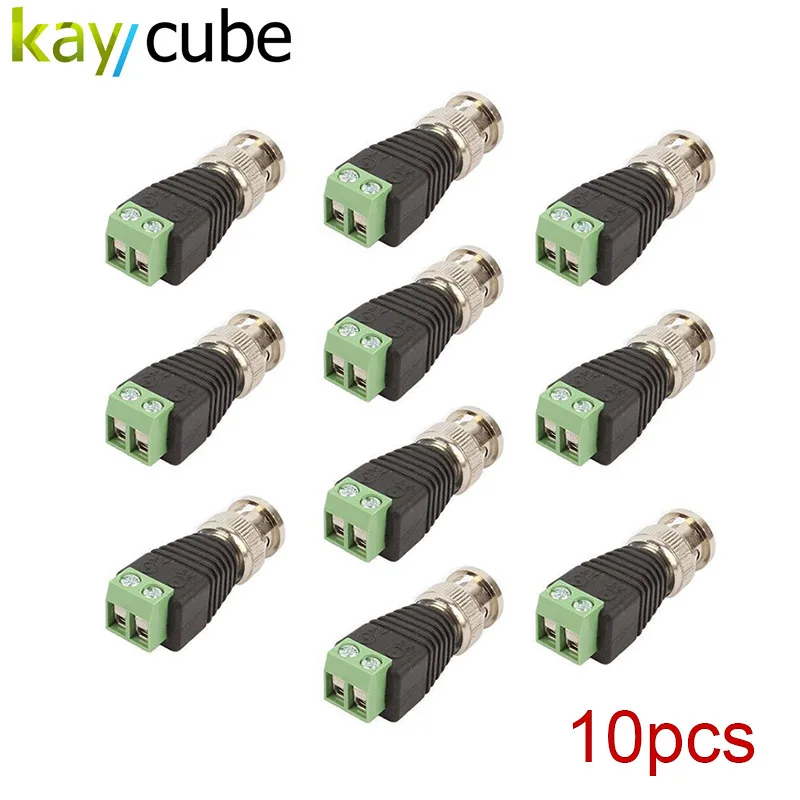 Kaycube 10 шт./лот коаксиальный CAT5 BNC Штекерный разъем для камеры видеонаблюдения