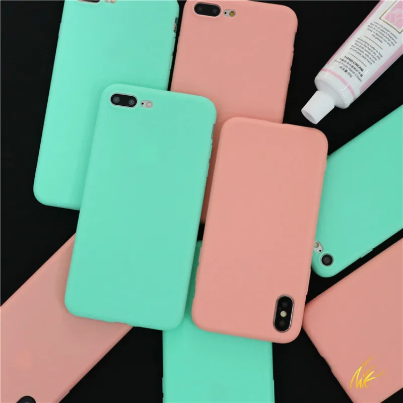 Матовая плотная пара чехол для iphone7plus Мягкие силиконовые ТПУ Телефон задняя