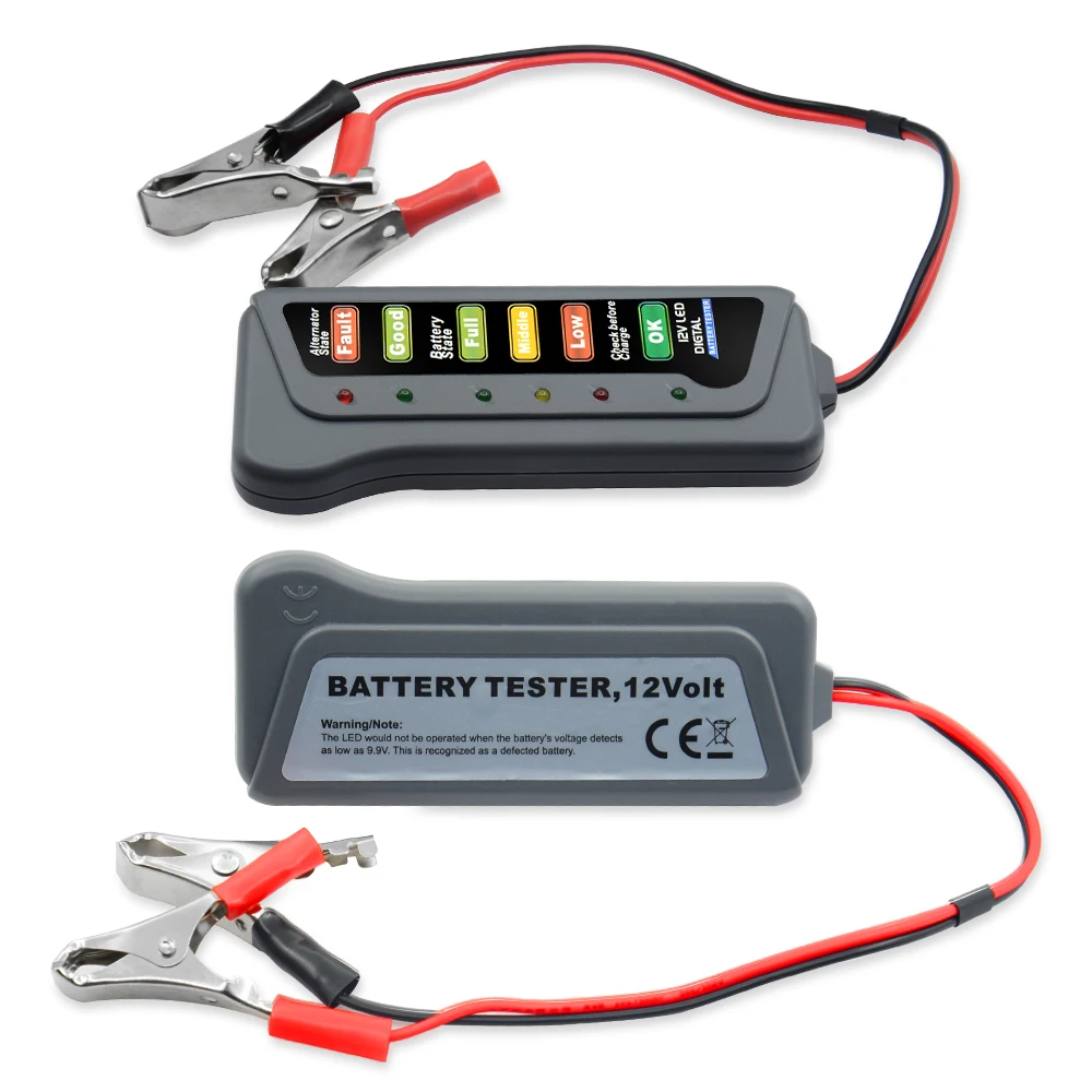 6 LED Lights Display 12V Digital Battery Alternator Tester Auto Car Diagnostic Tool for Cars Vehicle Motorcycle New