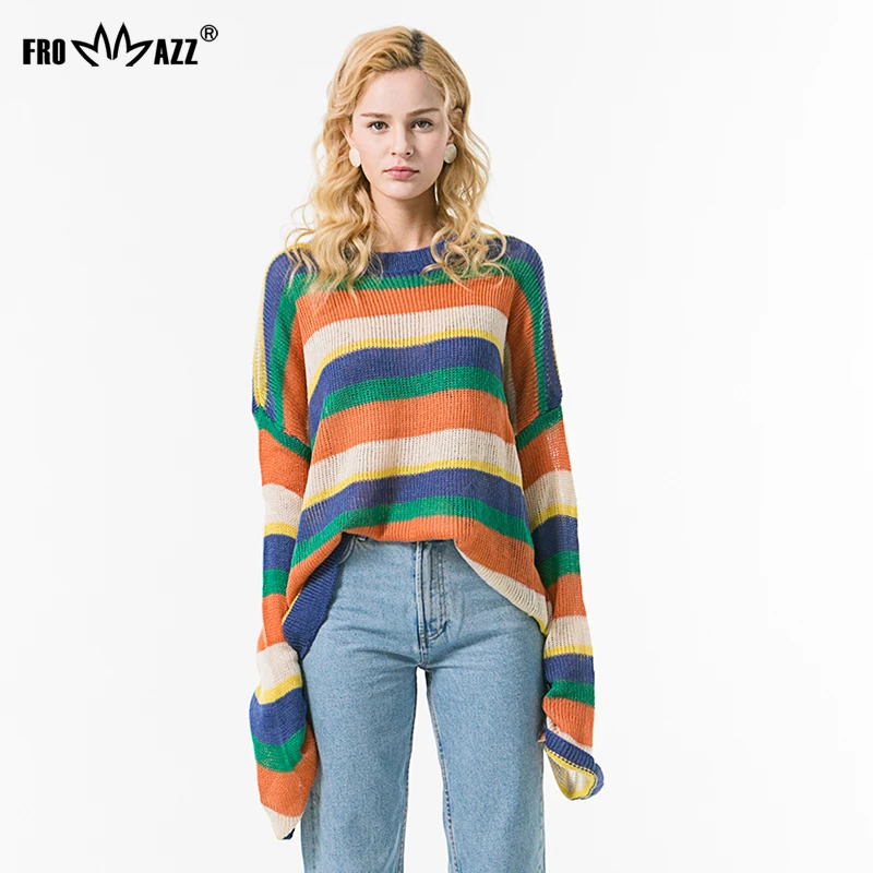 FROMMAZZ Hot Fashion Sweaters 2018 Women Round Neck Striped Pullover Sweater Jumper Pullover Tops Autumn Clothes FS18129L
FROMMAZZ Hot Fashion Sweaters 2018 Women Round Neck Striped Pullover Sweater Jumper Pullover Tops Autumn Clothes FS18129L