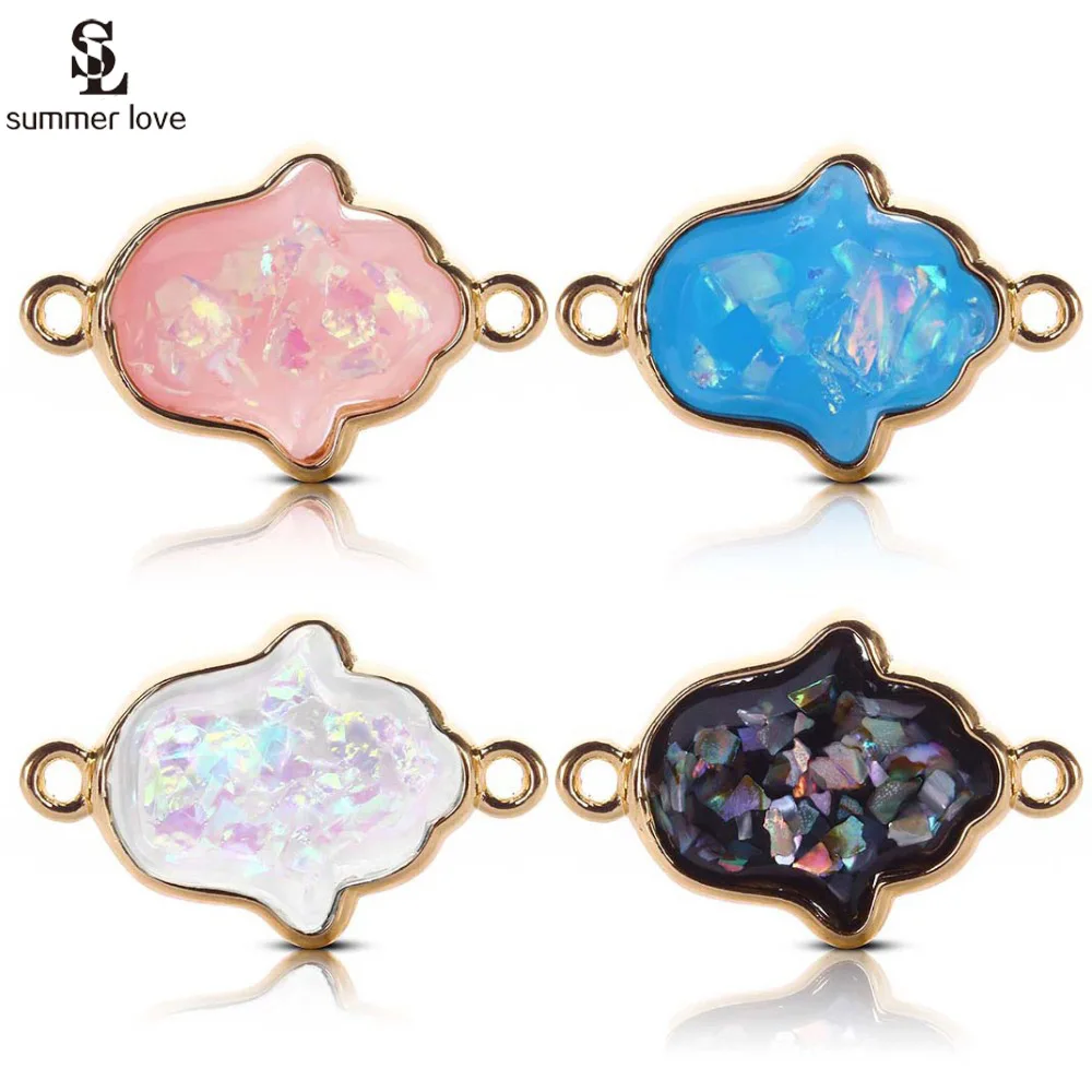 10PCS Fashion Gold Metal Hamsa Hand Connectors Charm for Diy Bracelet Jewelry Making 2 Holes Pink Resin Pendant Fit Necklace
10PCS Fashion Gold Metal Hamsa Hand Connectors Charm for Diy Bracelet Jewelry Making 2 Holes Pink Resin Pendant Fit Necklace