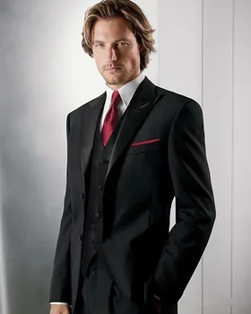 Custom Made Groom Tuxedo Black Groomsmen Peak Satin Lapel Wedding/Dinner Suits Best Man Bridegroom (Jacket+Pants+Tie+Vest)B313
Custom Made Groom Tuxedo Black Groomsmen Peak Satin Lapel Wedding/Dinner Suits Best Man Bridegroom (Jacket+Pants+Tie+Vest)B313