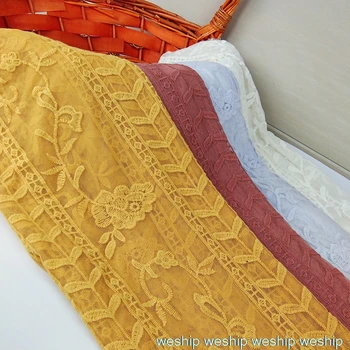 5yards/lot hollow Cotton fabric embroidery lace mesh fabric wedding dress cloth DIY garment accessories curtains 
5yards/lot hollow Cotton fabric embroidery lace mesh fabric wedding dress cloth DIY garment accessories curtains