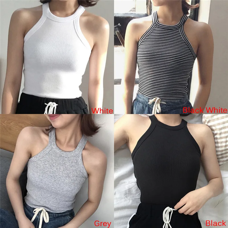 Summer Female Tanks Sleeveless Basic Solid T shirts Women Slim Halter Neck Off-shoulder Camisole Tops Tees
Summer Female Tanks Sleeveless Basic Solid T shirts Women Slim Halter Neck Off-shoulder Camisole Tops Tees