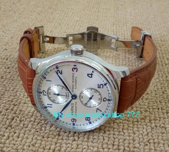 Butterfly buckle 43mm PARNIS Silvery-white dial power reserve Automatic Self-Wind men's watches Mechanical watches a5
Butterfly buckle 43mm PARNIS Silvery-white dial power reserve Automatic Self-Wind men's watches Mechanical watches a5