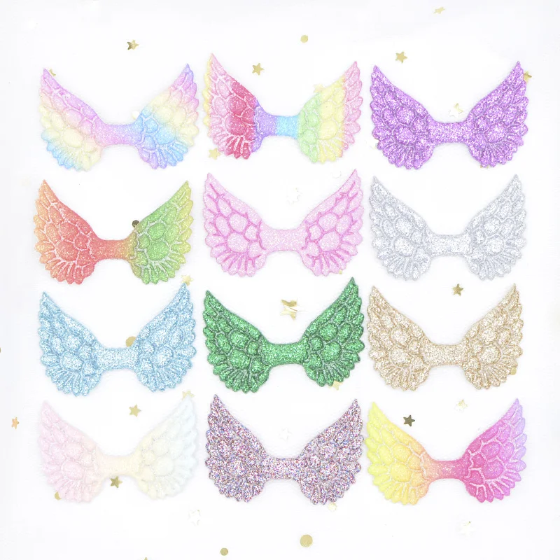 Wholesale 100Pcs 50*33mm Bling Iridescence Angel Wing Appliques Cupid Wing Fairy Wing for DIY Toy Headwear Bow Tie Ornament H43
Wholesale 100Pcs 50*33mm Bling Iridescence Angel Wing Appliques Cupid Wing Fairy Wing for DIY Toy Headwear Bow Tie Ornament H43