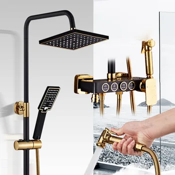 Ossayi Bathroom Shower Faucet W/ Bidet Shower Set System Brass Tap Mixer Wall Mounted Bathtub Adjustable Rainfall Shower Faucet
Ossayi Bathroom Shower Faucet W/ Bidet Shower Set System Brass Tap Mixer Wall Mounted Bathtub Adjustable Rainfall Shower Faucet