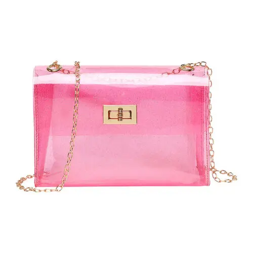 Women Transparent PVC Clear Crossbody Jelly Bag Tote Fashion Ladies Handbag Shoulder Bag Purse
Women Transparent PVC Clear Crossbody Jelly Bag Tote Fashion Ladies Handbag Shoulder Bag Purse