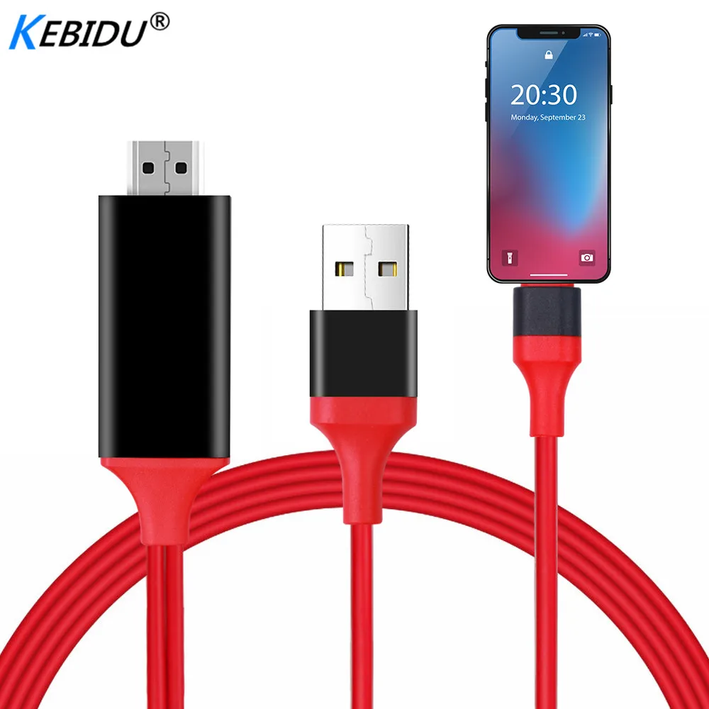 KEBIDU Hot Sale 1080P 8 Pin To HDMI Cable HDMI Converter Adapter Cable 1.8M USB Cable For HDTV TV Digital AV For IPhone For IOS
KEBIDU Hot Sale 1080P 8 Pin To HDMI Cable HDMI Converter Adapter Cable 1.8M USB Cable For HDTV TV Digital AV For IPhone For IOS