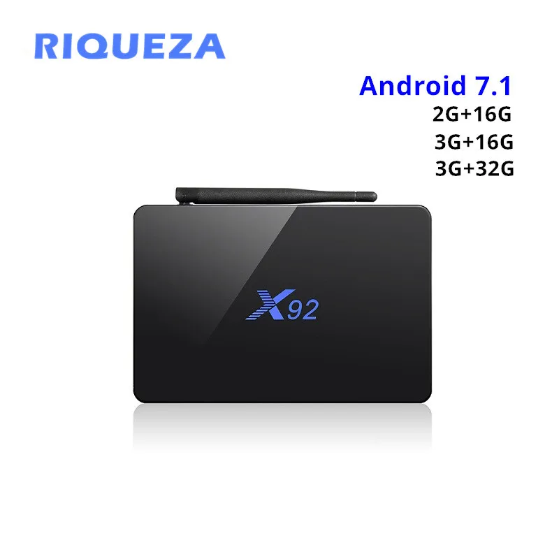 

RIQUEZA X92 Android TV BOX 7.1 3GB 32GB Smart TV BOX Octa Core Amlogic S912 5G Wifi 4K BT4.0 H.265 Set Top Box 2GB 16GB