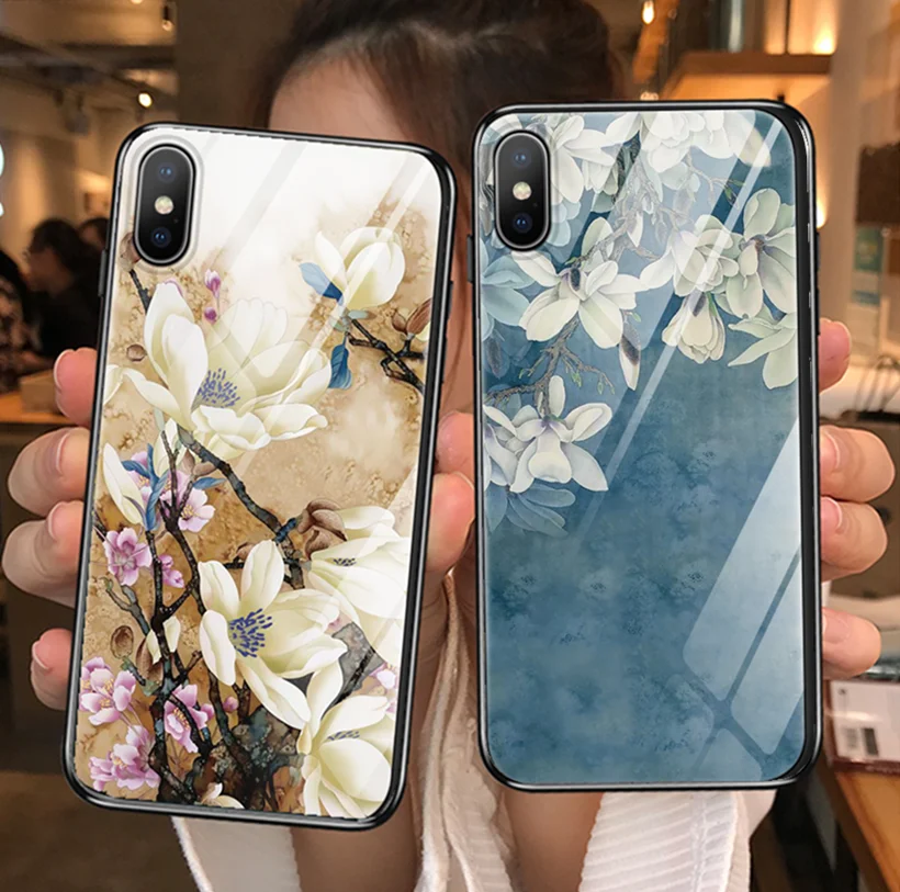 Luxury Tempered Glass Case For iPhone 7 Plus 8 Xs Max XR Retro Floral Flower Protective Back Cover For iPhone 6 6s X Case Fundas
Luxury Tempered Glass Case For iPhone 7 Plus 8 Xs Max XR Retro Floral Flower Protective Back Cover For iPhone 6 6s X Case Fundas