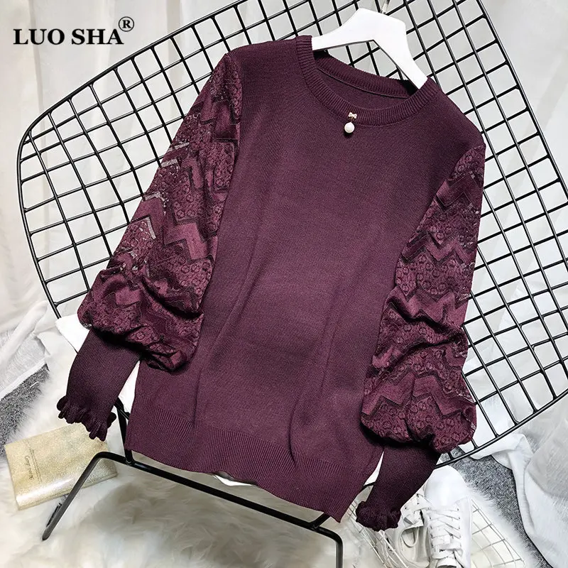 LUOSHA Women Autumn Winter Embroidery Knitted Lace Lantern Sleeve Pullover And Sweaters Female Lantern Sleeve Jumper Pull Femme
LUOSHA Women Autumn Winter Embroidery Knitted Lace Lantern Sleeve Pullover And Sweaters Female Lantern Sleeve Jumper Pull Femme