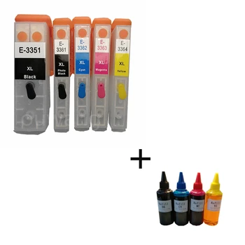 T33xl Refill ink cartridge T3351 T3361-T3364 For Epson xp530 xp900 xp830 xp645 xp635 xp630 xp540 xp640 ARC Chip 400ml dye ink 
T33xl Refill ink cartridge T3351 T3361-T3364 For Epson xp530 xp900 xp830 xp645 xp635 xp630 xp540 xp640 ARC Chip 400ml dye ink