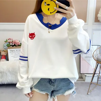 Preppy Style Cartoon Embroidery Patchwork Womens Hoodies Pullover Autumn 2018 Harajuku Sweet Loose Sweatshirt Streetwear Women
Preppy Style Cartoon Embroidery Patchwork Womens Hoodies Pullover Autumn 2018 Harajuku Sweet Loose Sweatshirt Streetwear Women