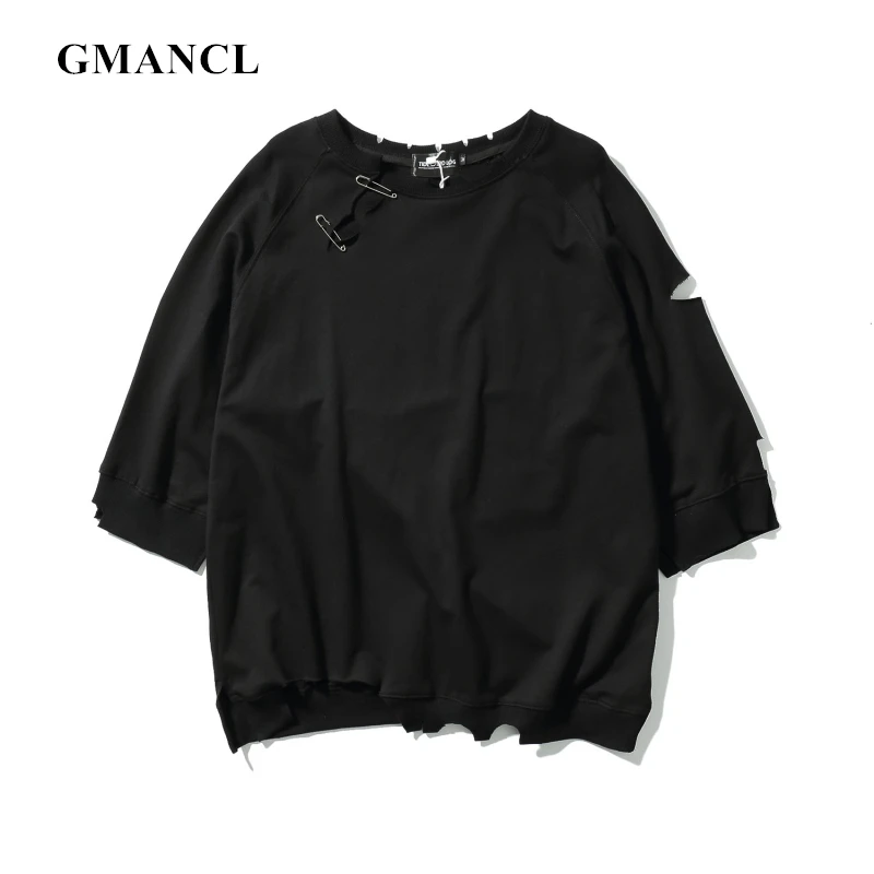 2019 New summer Men black & white Distressed Ripped tshirts fashion Hip-hop Holes Streetwear oversized men Cotton T Shirts tee
2019 New summer Men black & white Distressed Ripped tshirts fashion Hip-hop Holes Streetwear oversized men Cotton T Shirts tee