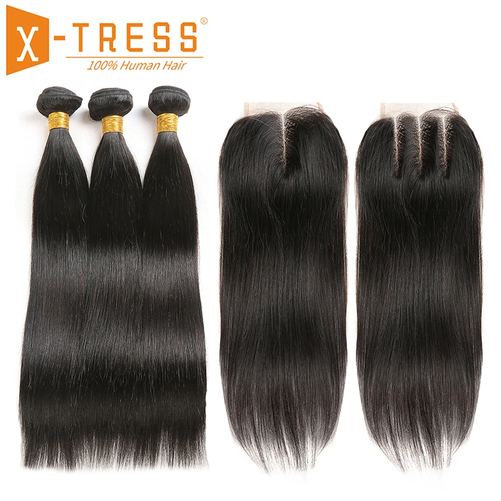 Brazilian Straight Human Hair Weave Bundles With Lace Closure X-TRESS Natural Color Non Remy Hair Weft Extensions With Closures
Brazilian Straight Human Hair Weave Bundles With Lace Closure X-TRESS Natural Color Non Remy Hair Weft Extensions With Closures