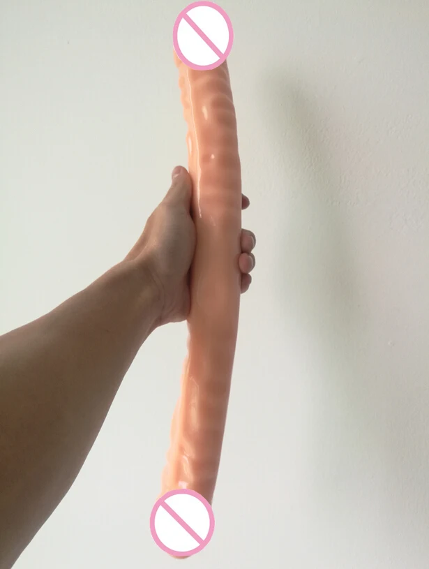 

45*4.5cm huge big double dildo for lesbian woman soft artificial flesh fake penis giant male dick dual ended dildos gay sex toy