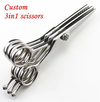 Custom Upscale Japan 440c 5.5 inch 3in1 hair scissors cutting + thinning + thinning barber makas shears hairdressing scissors
Custom Upscale Japan 440c 5.5 inch 3in1 hair scissors cutting + thinning + thinning barber makas shears hairdressing scissors