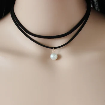 Poputton Single Imitation Pearl Choker Necklace Collier Femme Double Layer Black Velvet Rope Chokers Necklaces for Women 2019 
Poputton Single Imitation Pearl Choker Necklace Collier Femme Double Layer Black Velvet Rope Chokers Necklaces for Women 2019